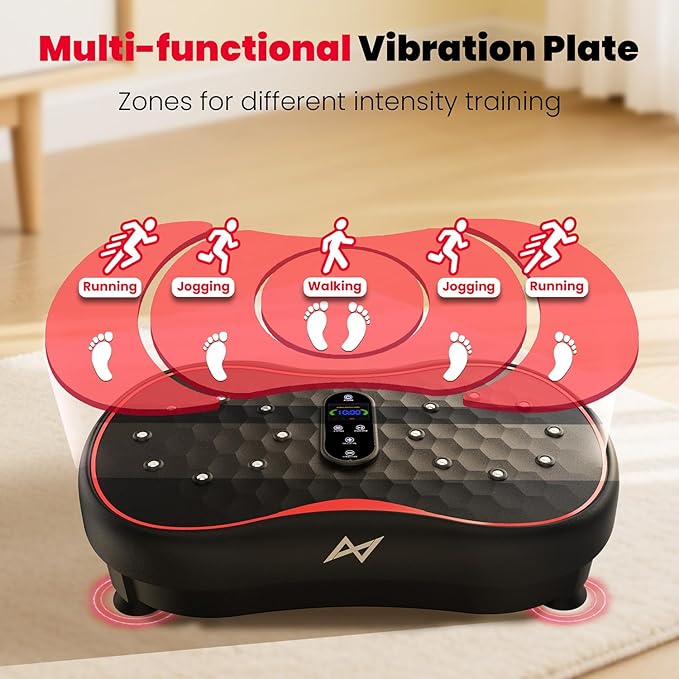 AXV Vibration Plate Fitness Platform Exercise Machine Vibrating Lymphatic Drainage Shaking Full Body Shaker Workout Vibrate Stand Shake Board Sport Gym for Weight Loss Fat Burner for Women Men