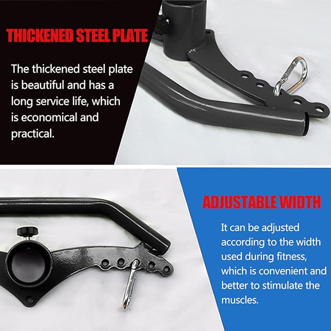 KORIKAHM Adjustable Lat Pull down Bar, Cable Machine Attachments for Gym, Home Gym Fitness T-bar Row Pulldown Attachments, Lat Pull Down Machine Wide Grip Neutral Grip Handle