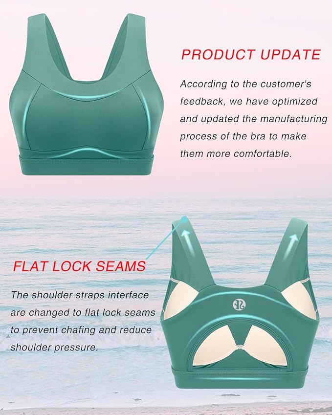 RUNNING GIRL High Impact Sports Bras for Women,Racerback Running Bra Workout Crop Tank Tops Longline Sports Bra Push up