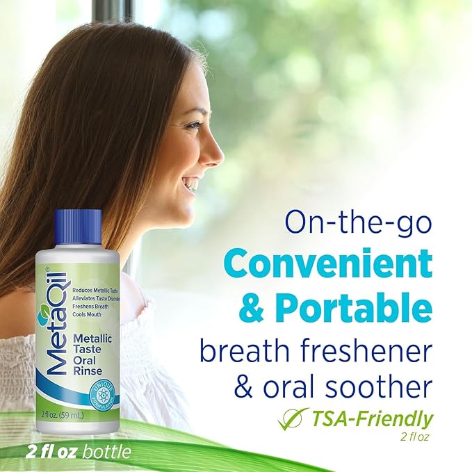 MetaQil Oral Rinse, Proven to Relieve Metallic, Bitter and Other Taste Disorders, Made from 8 Core Ingredients, Cools and Freshens Breath, Travel-Friendly Bottle, 1 Count