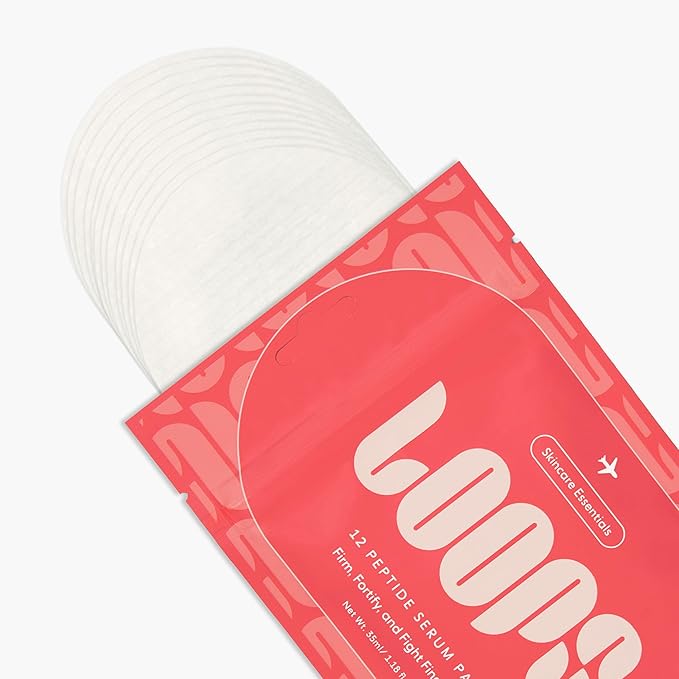 LOOPS Peptide Serum Korean Skincare - Firm, Fortify, and Fight Fine Lines - Anti-Wrinkle and Moisturizing Skin Care - Pre-soaked Veocell Embo Pad - Peptide Complex to Rejuvenate and Prejuvenate Face