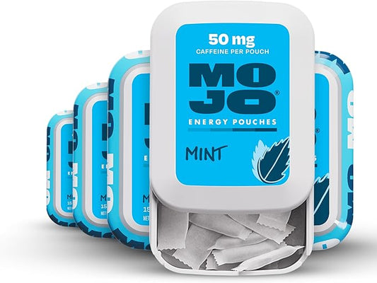 MOJO Energy Pouches Mint Flavor, 50 mg per Caffeine Pouch, 15 Pouches, 5-Pack