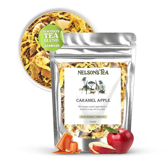 Nelson's Tea - Caramel Apple - Rooibos Loose Leaf Tea - Red Rooibos, cinnamon chips, caramel chips, dried apples, and marigold (Sample 0.5 Oz)