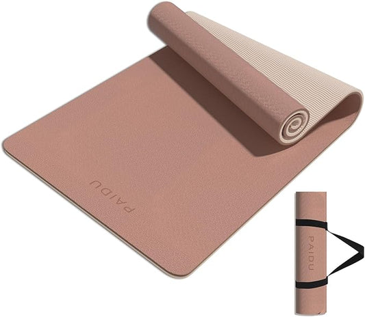 Yoga Mat 8mm Super Thick TPE Fitness Mat | SGS Certified | Non-Slip, Odorless & Tear-Resistant | Unisex with Strap | for Yoga, Pilates, Meditation & Home Workouts