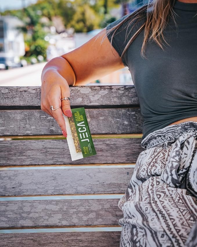 JECA® Matcha Seeds Energy Bars - Plant-Based Snack with Matcha Green Tea, Oats, Peanuts, & Organic Agave Nectar - Vegan, Gluten-Free, Non-GMO - Natural Ingredients - Chewy Texture - 1.8 oz, 12-Pack