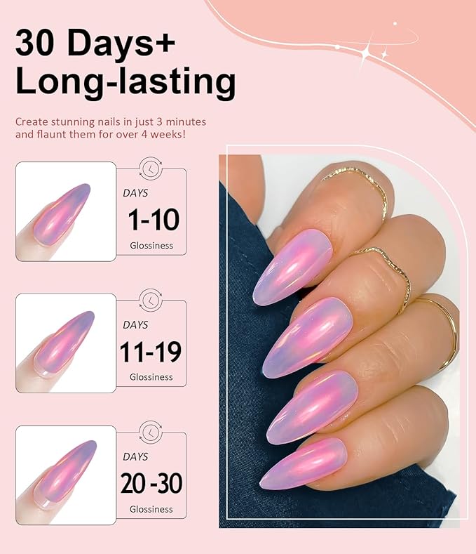 Chrome Nail Powder -【Fairy Effect】Pink Chrome Nail Powder Aurora Mermaid Iridescent Chrome Powder For Nails, Pink Chrome Powder Metallic Mirror Glitter Pigment Dust For Manicure Decoration