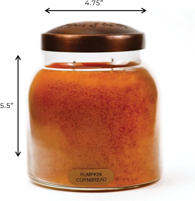 A Cheerful Giver - Pumpkin Cornbread - 34oz Papa Scented Candle Jar with Lid - Keepers of The Light - 155 Hours of Burn Time, Gift for Women, Orange