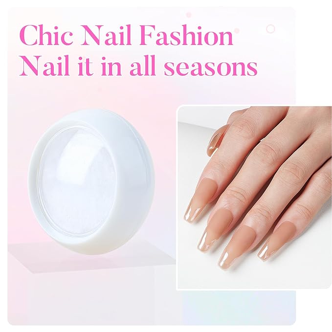 AIMEILI Pearl Chrome Nail Powder, Vegan, Cruelty Free, 4 Colors Aurora Metallic Holographic Mirror Effect Nail Art Pigment Iridescent Shell Glitter Nail Art