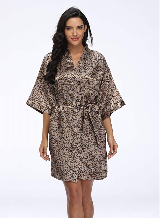 Women's Pure Short Silky Robes Bridesmaid Bride Party Satin Robes Sleepwear