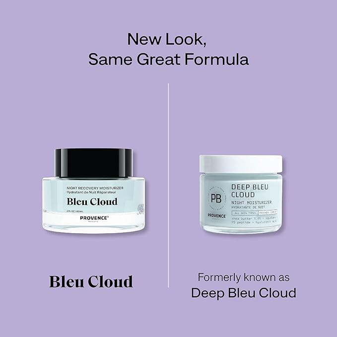 Provence Beauty Bleu Cloud Night Moisturizer – Hydrating Night Cream for Face, Anti-Aging Nighttime Moisturizer for All Skin Types 2Fl Oz