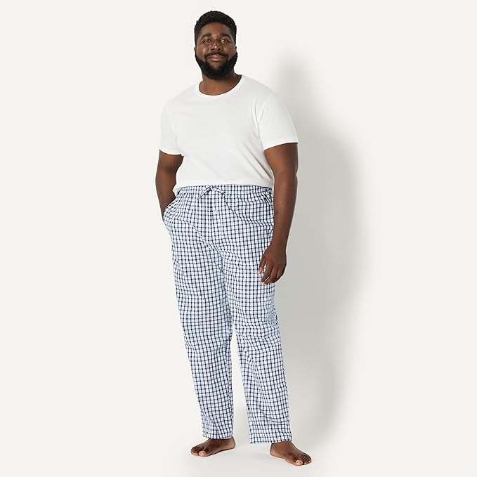 Amazon Essentials Mens Straight-Fit Woven Pajama Pant with Pockets