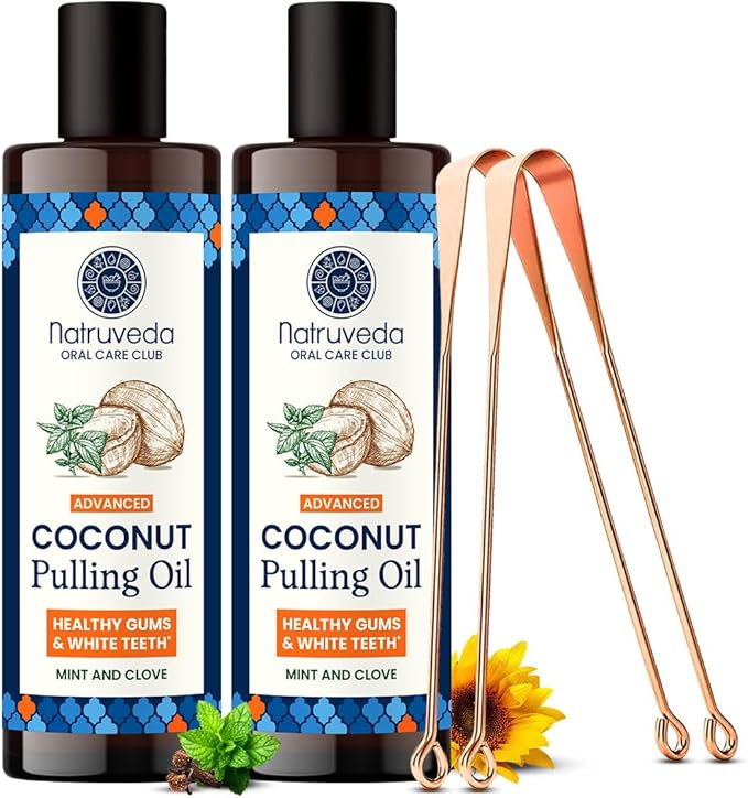 Coconut Oil Pulling Mouthwash – 20 oz (Pack of 2), Extra Virgin Coconut Oil, Mint Fresh, Oil Pulling for Teeth, Natural Mouthwash, Teeth Whitening, Oral Rinse, Ayurvedic Pulling Oil