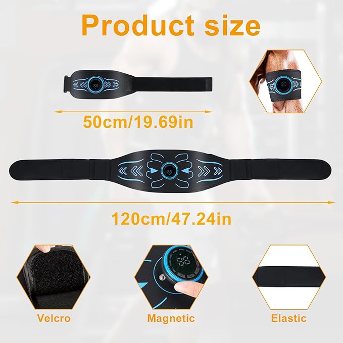 Electronic Muscle Stimulator - Fitness Training Equipment for Men & Women, 8 Modes Electronic Abdominal Stimulator for Full Body Workout, Fitness Equipment for Strength Training, Toning, Recovery