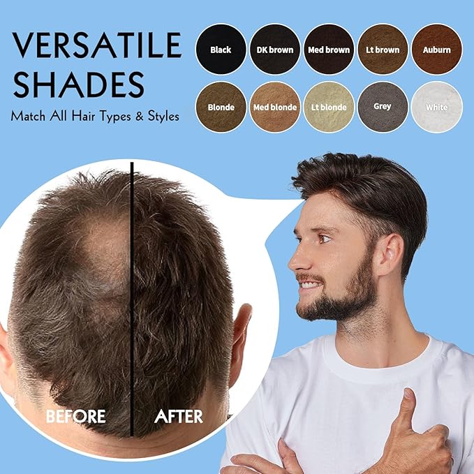 Hair Fibers for Thinning Hair - Hair Building Fibers for the Appearance of Thicker, Fuller Hair, Hair Thickening Fibers for Men and Women - Easy to Apply & Remove, 27.5g/ 0.97oz (Gray)