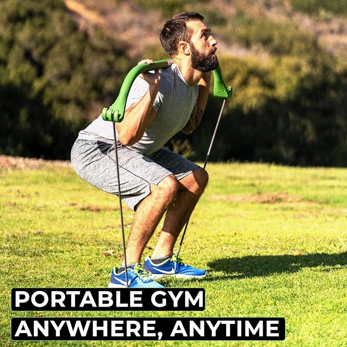 Travel Gorilla Bow Portable Home Gym System, Strength Training Equipment 100 Plus Quality Workouts, All in One Exercise Equipment for Travel, Home Gym & Outdoor Workouts
