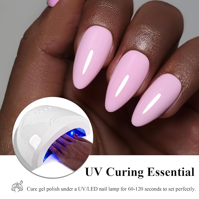 10ml Hema Free Gel Nail Polish Set, Light Pink 6 Colors Gel Polish Kit Nude Pink Manicure Gift for Women Girls