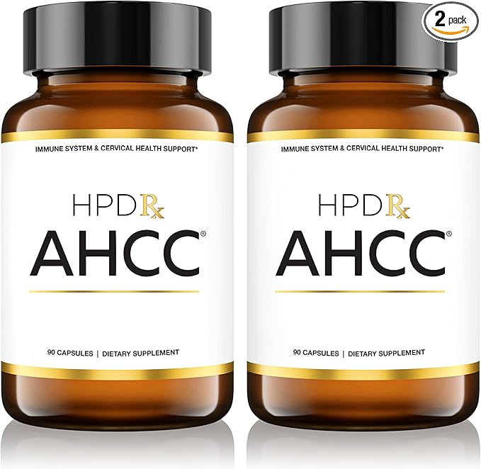 HPD Rx Premium AHCC & Shiitake Mushroom 1100 mg per Serving Supplement, Natural Immunity Booster, Maintains Natural Killer Cell Activity | AHCC is Proven in 30+ Studies | 60-Day Supply, 2-Pack