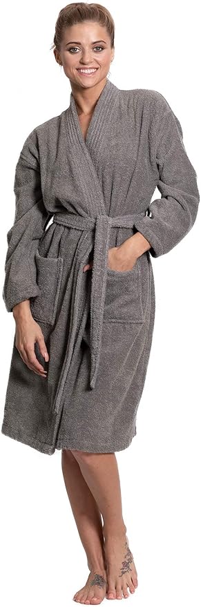 Turkuoise Soft & Absorbent Towel Robe, 100% Cotton Turkish Terry Cloth Kimono Bathrobes for Women