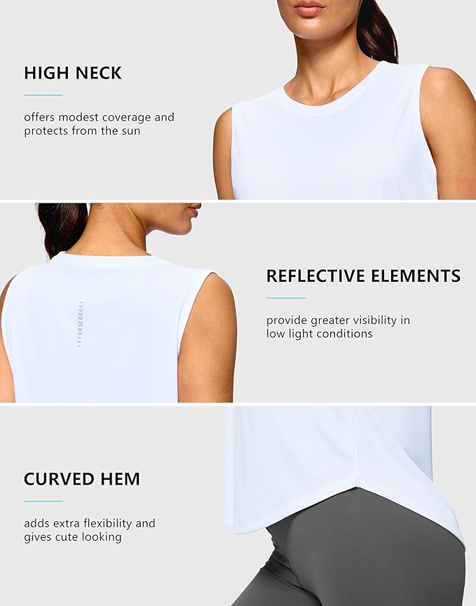 G Gradual Women's Workout Tank Tops Lightweight Sleeveless High Neck Athletic Shirts for Running Gym Tennis Pickleball