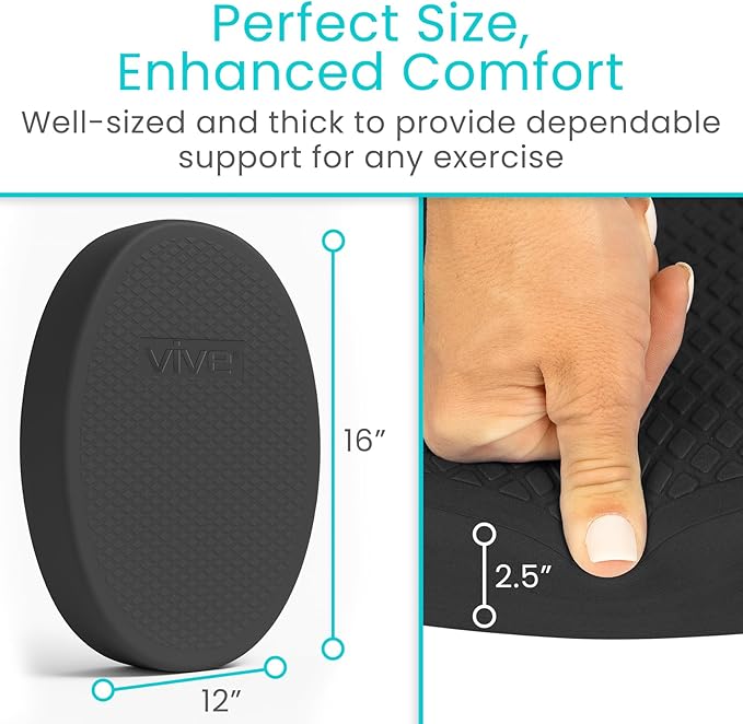 Vive Oval Balance Pad - Wobble Cushion For Physical Therapy And Rehabilitation Equipment - Soft Stability Trainer Foam For Workouts, Yoga, Core Strength And Pilates - Device For Women, Men And Kids