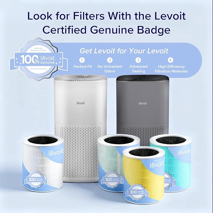 LEVOIT Air Purifiers for Home, Large Rooms Up to 2933 Ft² With HEPA Sleep Mode, AHAM VERIFIDE, Smart WIFI, PM2.5 Monitor, 3-in-1 Filter For Smoke, Pet Allergies, Dust, Alexa Control, Core 600S-P, Gray