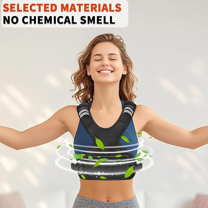 Adjustable Weighted Vest for Women Men, 4-10lb/12-18lb/ Vest with 6 Ironsand Weights, Weight Vest with Reflective Strip for Running, Walking, Exercise, Strength Training