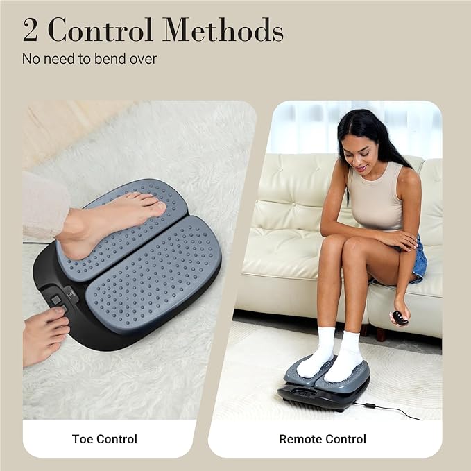Foot Massager for Neuropathy, FSA Eligible HSA Adjustable Vibration Foot Massager with Heat & Remote Control, Electric Feet Massager for Legs Circulation, Plantar Fasciitis Pain, Stress Relief