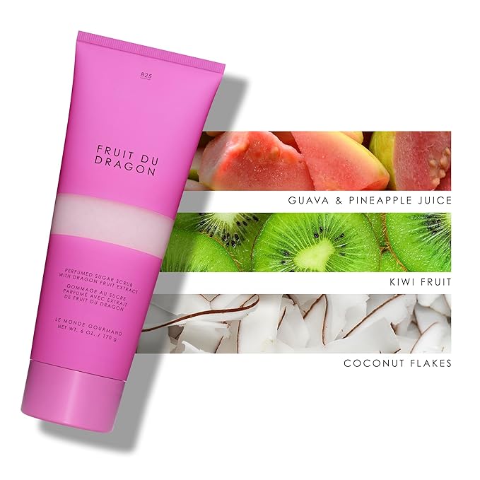Le Monde Gourmand Fruit du Dragon Perfumed Sugar Scrub - 6 fl oz (177 ml) - Fruity, Coconut, Vibrant Notes