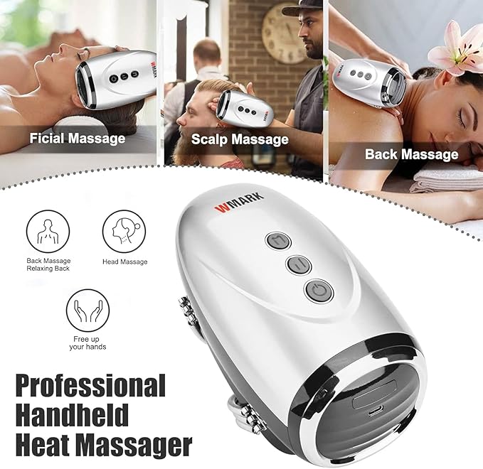 2PCS Professional Haircut Massager/Cordless Handheld, Vibration Neck/Legs/Hands/face Massager, 2 Massage nodes 2600AMH (Silver)
