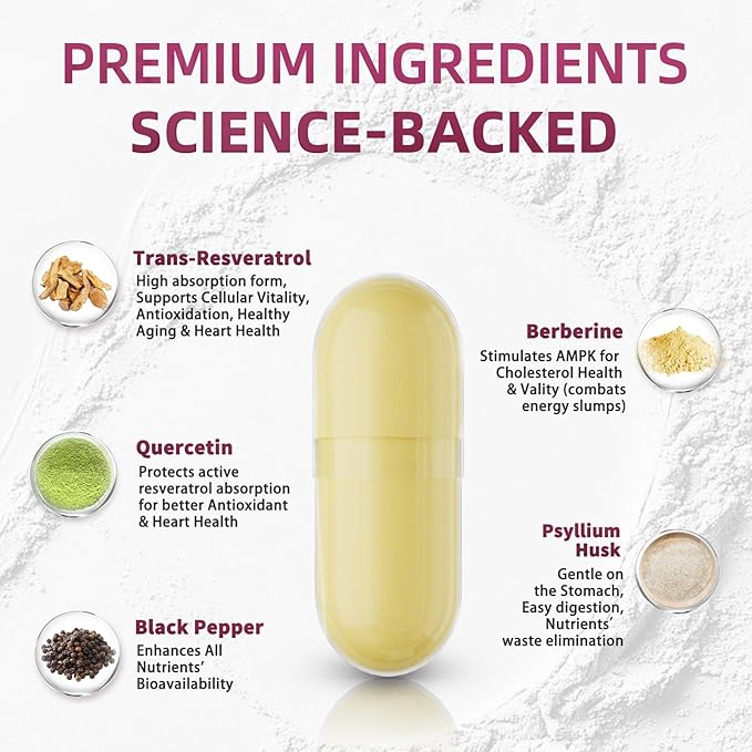 iMATCHME Resveratrol Supplement, 98% Pure Trans Resveratrol 600mg with Liposomal Delivery - Supports Antioxidant, Cholesterol Health, Heart Health, Energy - Vegan, 120 Capsules