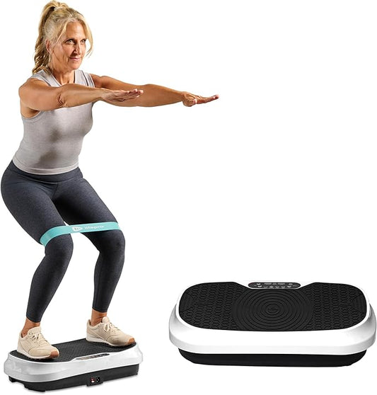 Lifepro Waver Mini Vibration Plate for Lymphatic Drainage – Whole Body Vibrating Platform Exercise Machine for Muscle Toning & Recovery with Remote & Resistance Bands, Max Load 260 lb