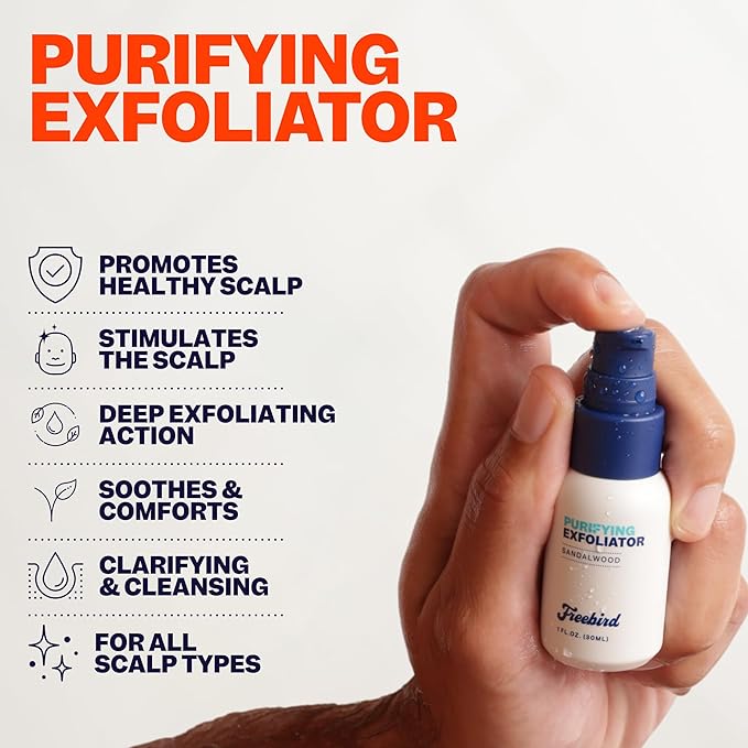 Freebird Scalp Care Kit - 3-in-1 Premium Bald Head Care, Soothe Shaving, Nourishing Detox Cleanser, Purifying Exfoliator, Refreshing Moisturizer, Enhanced Hydration, Ideal for Daily Scalp Maintenance
