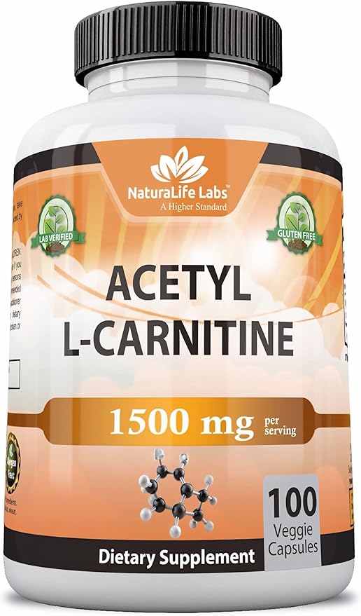 Acetyl L-Carnitine (ALCAR) 1500 mg per Serving – 100 Capsules – Non-GMO, Gluten-Free, Vegan
