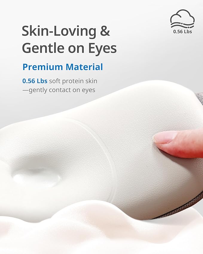 Ultra Light Eye Massager with 2 Level Heat, 120 Mins Uses, 3 Air Compression & Massage Modes, Heated Eye Mask with Bluetooth Music for Migraine Relief, Strain and Dry Eyes, Eye Relief for Women Men