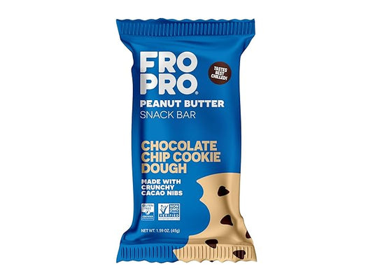 FROPRO Snack Bars - Plant Based Protein Bars, All-Natural, Gluten Free, Dairy Free, & Soy Free, High Protein Bars with Low Calories | Chocolate Chip, 12 Pack