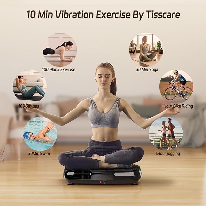 Vibration Plate Exercise Machine: TISSCARE Weight Loss and Lymphatic Drainage Vibrating Plates, Whole Body Workout Sculpting Platform for Home Fitness Fat Burner for Women Men