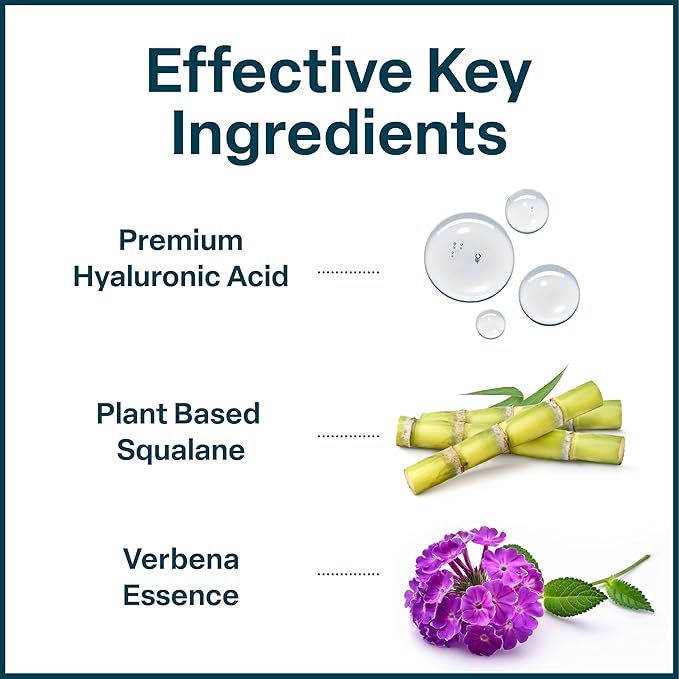 QRxLabs Plant-Based Squalane Face Moisturizer - Hyaluronic Acid Hydrating Cream - Moisturizing Face Cream Vitamin B5 & Rice Protein - Silicone-Free Cruelty-Free Body Moisturizer - 2 Fl Oz