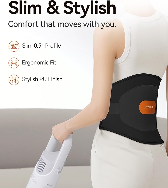 Portable Heating Pad with Massager for Back Pain Relief: MAXwarm 3.0, IKEEPFIT Electric Cordless Heat Pad for Period Cramps, Extra Large 65", 8000mAh Battery, Gift for Women Men (Black)