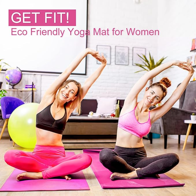 Funtery 16 Pack 3 mm Thick Yoga Mat Exercise Workout Mat Non Slip Fitness Pad for Women Gym Home Yoga Pilates