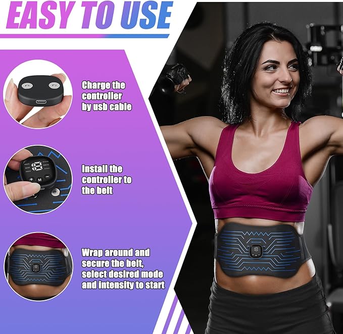 FDA Cleared - Abs Stimulator Muscle Toner, EMS Muscle Stimulator, Fitness Belt Ab Workout Equipment