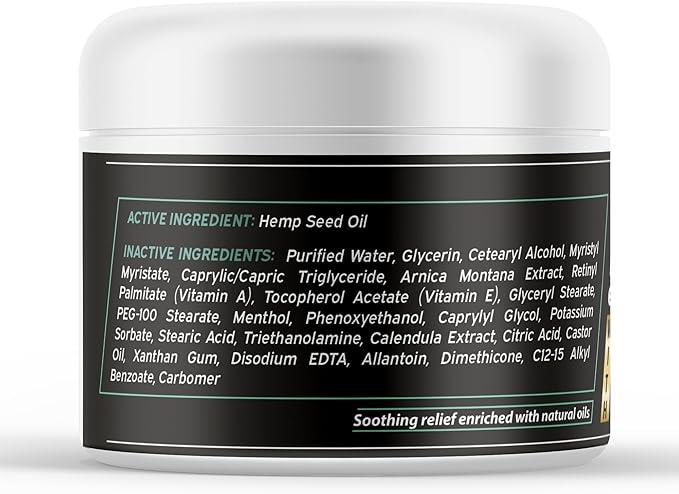 WELLUTION Hemp Cream - All-Natural Hemp Oil Extract - Extra Strength Massage Lotion with Arnica, Vitamins E & A - 4 oz