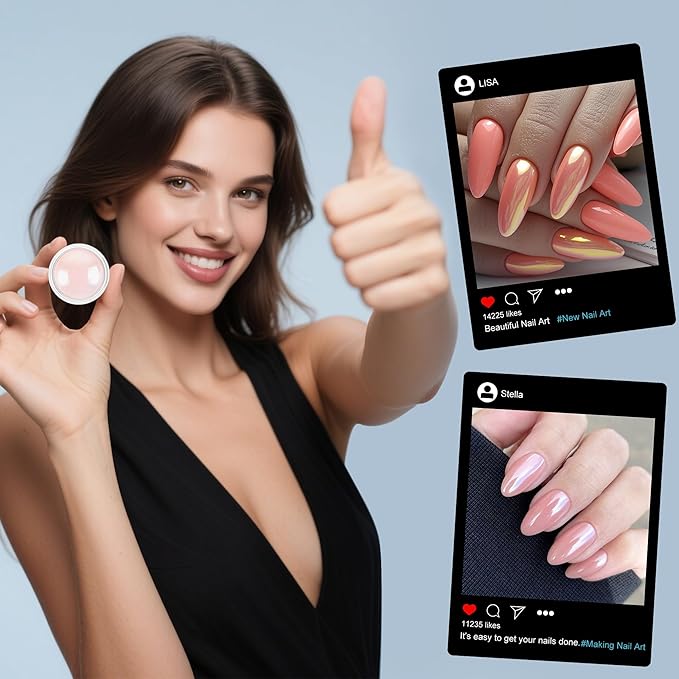 Artdone Aurora Chrome Nail Powder, Iridescent Unicorn Powder Metallic Mirror Effect Pigment Pearlescent Mermaid Pearl Glitter Dust Kit, Nail Art Decoration, Resin Craft