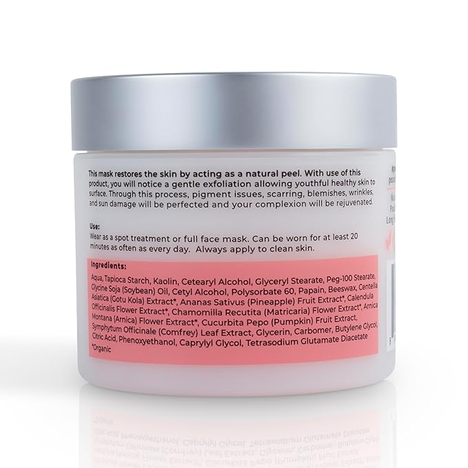 Hydrating Face Mask with Beeswax, Avocado Oil, Pumpkin, and More – Gently Removes Dead Skin Cells – Miracle Mask (1.7 oz)