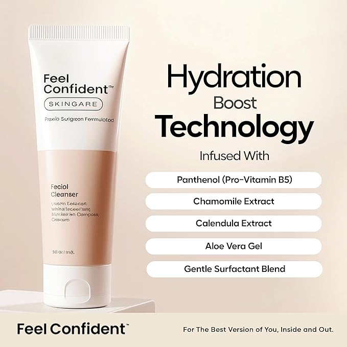 Facial Cleanser - Gender-Neutral, Formulated with Gentle Surfactants, Humectants, Calming Chamomile and Calendula, 8 oz / 240 mL