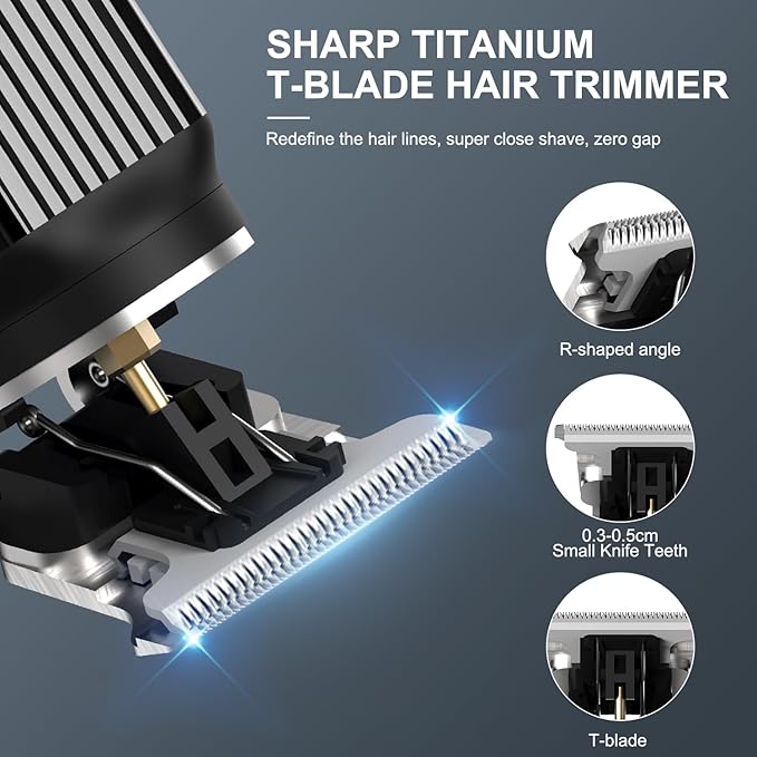 RESUXI Hair Clippers for Men T-Blade Trimmer Electric Shaver Razor Nose Hair Trimmer Set,Beard Grooming Kit 3 in 1 for Nose Ear Body Face Mustache,Father Gifts for Him