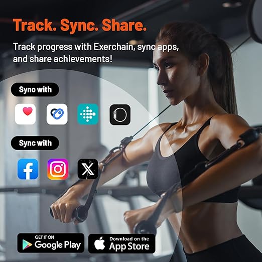ExerScale AI Smart Scale with Body Weight Prediction, BMI, Body Fat, Muscle Mass, Workout, Food Tracking, Bluetooth Digital Scale with 8 Electrodes, High Accuracy Health Analyzer by EXERCHAIN - White