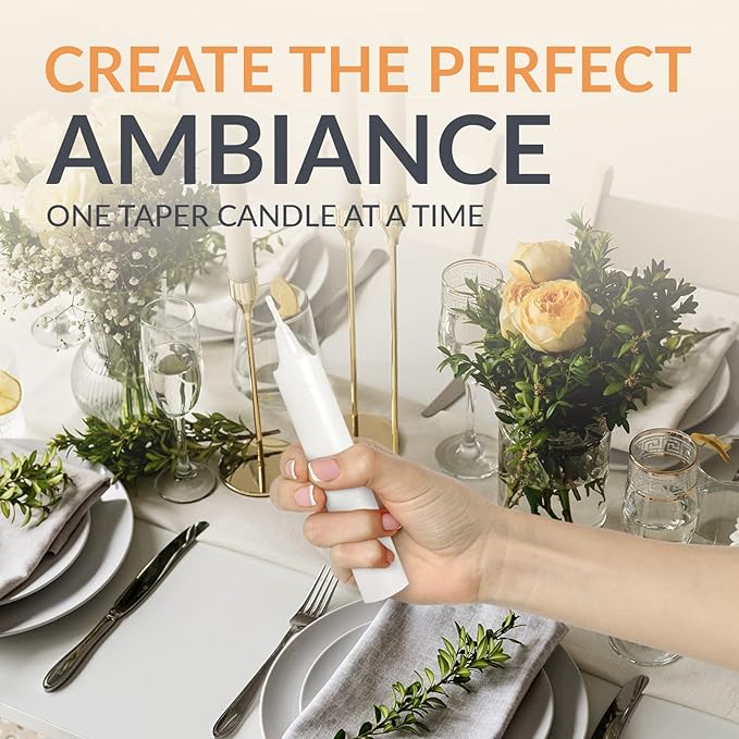 PAMI Traditional Shabbat Candle Sticks [12-Pack] - Unscented Taper Candles with 3 Hours Burning Time- Paraffin Shabbos Candles with Beautiful Flame- Tall Dinner Candles for Candlestick Holders