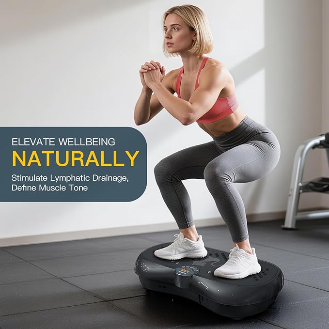 KRYLIX Vibration Plate Machine Exercise Platform for Whole Body Vibration Workout Weight Loss Lymphatic Drainage Fitness Platform Exercise Machine Vibrating Platform for Women Men