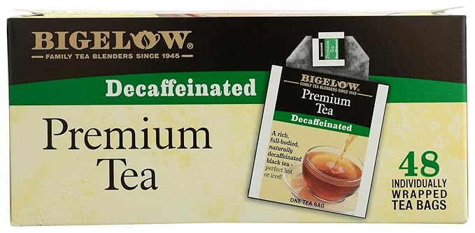 Bigelow 48 Count Premium Decaffeinated Blend Black Tea, Contains 48 Individually Wrapped Tea Bags, Decaf Tea
