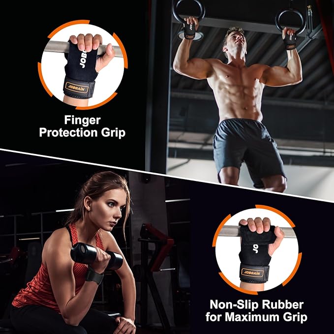 Weight Lifting Wrist Strap, Double Layer Leather Wrist Strap for Deadlift and Powerlifting, Adjustable Neoprene Padded Gym Workout Lifting Hooks